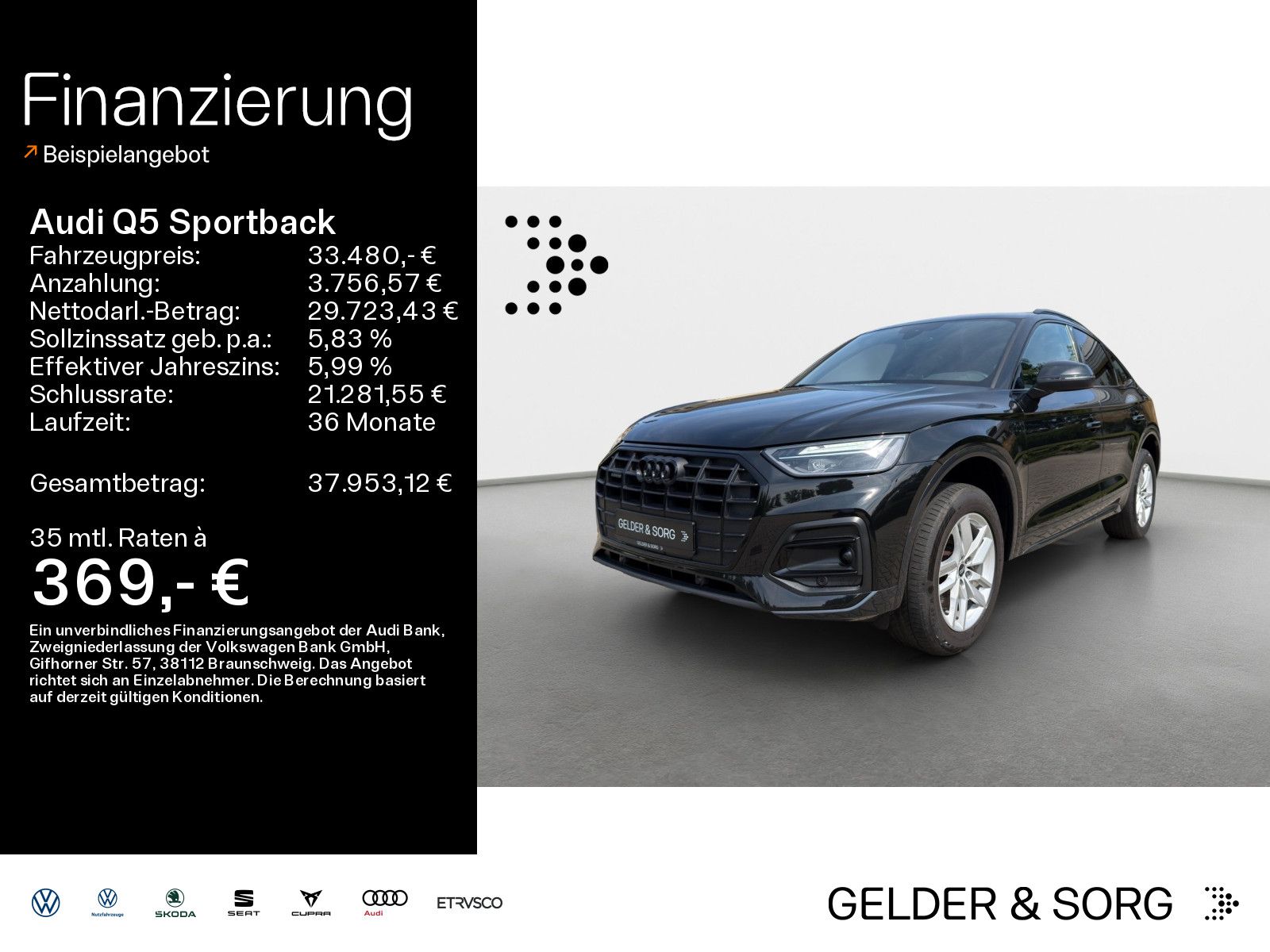 Audi Q5 Sportback 45 TFSI qu. advanced AHK*LED*RFK*Pa