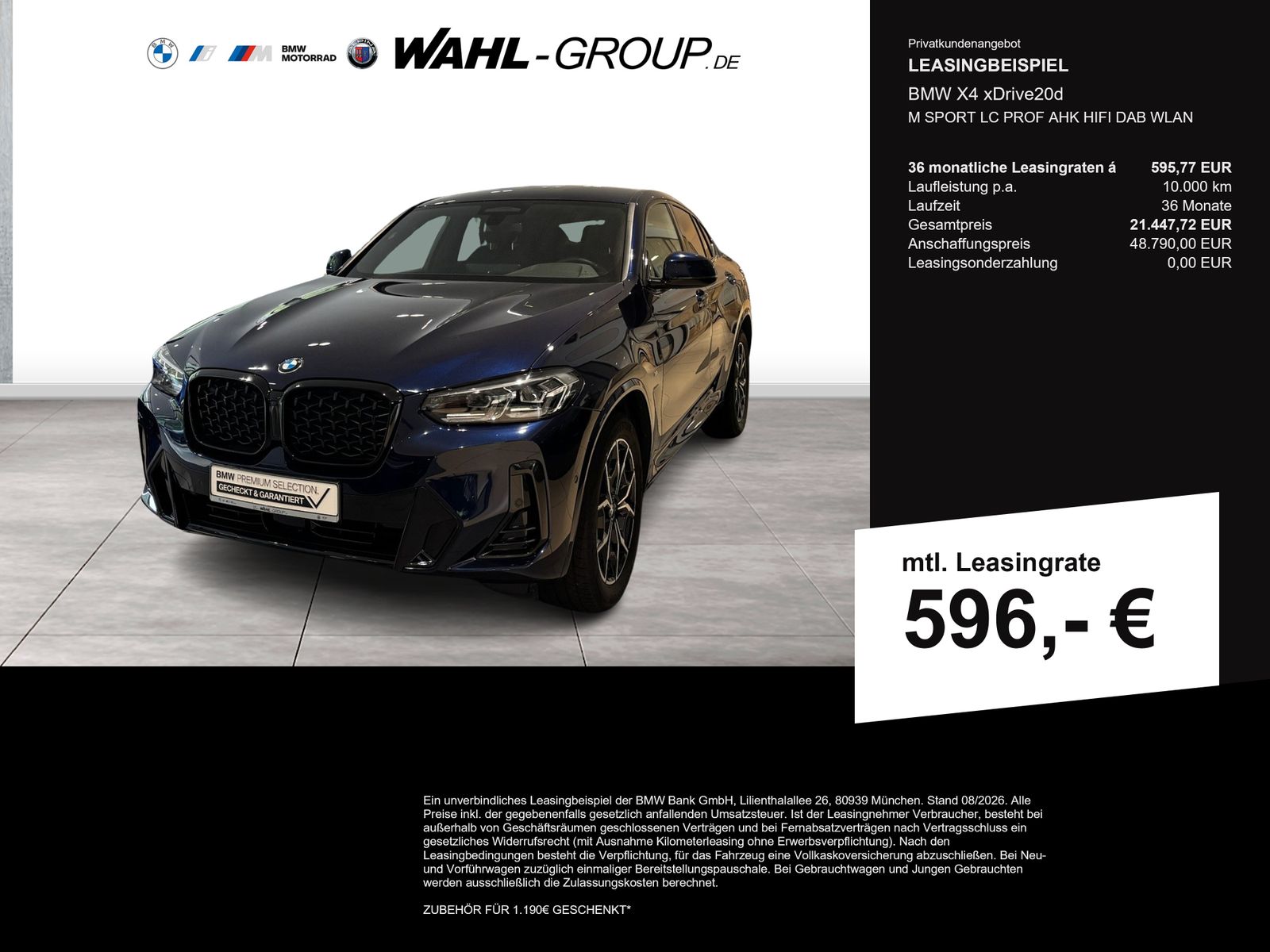 BMW X4 xDrive20d M SPORT LC PROF AHK HIFI DAB WLAN