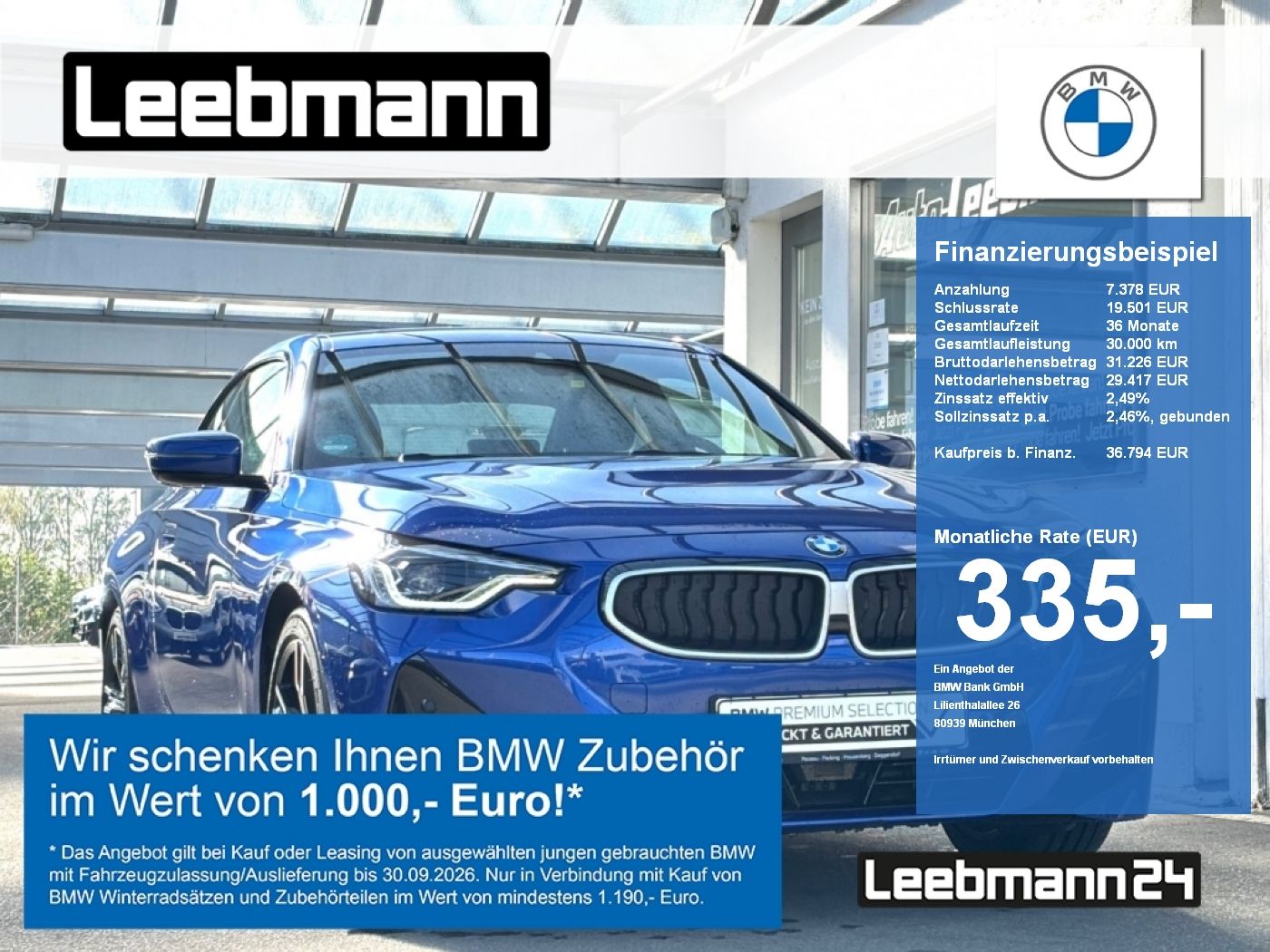 BMW 218i Coupé M-Sportpaket Finanzierung ab 0,49%
