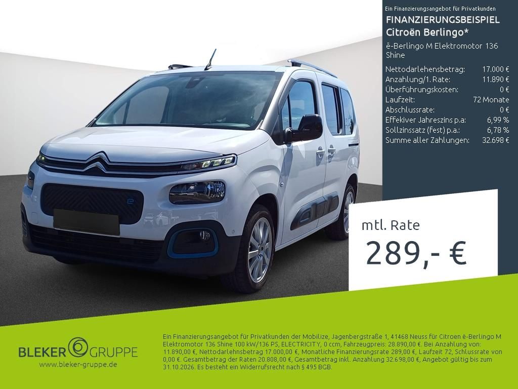 Citroën Berlingo ë-Berlingo M Elektromotor 136 Shine