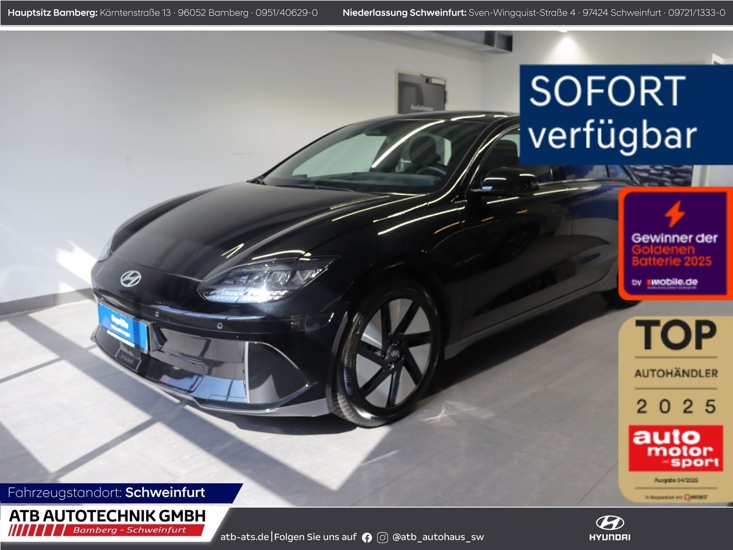 Fahrzeugabbildung Hyundai IONIQ 6 DYNAMIQ 53kWh 97,3% SOH Navi Digitales C