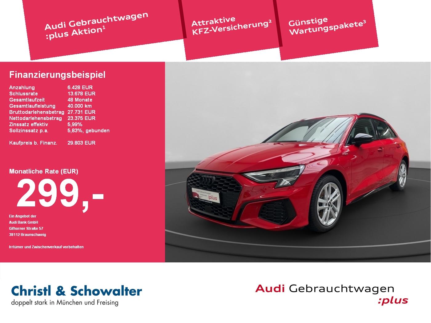 Audi A3 Sportback S line AHK+LED+Navi+SHZ+LM+S-LINE