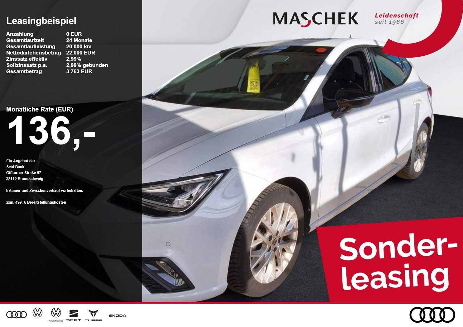 Seat Ibiza FR DSG *nur bis 11.08*Sonderleasing Navi R