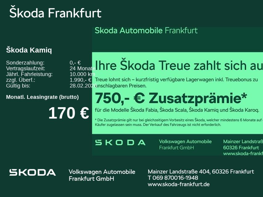 Skoda Kamiq Selection 1,0 TSI 85 kW 6-Gang-Schaltgetri