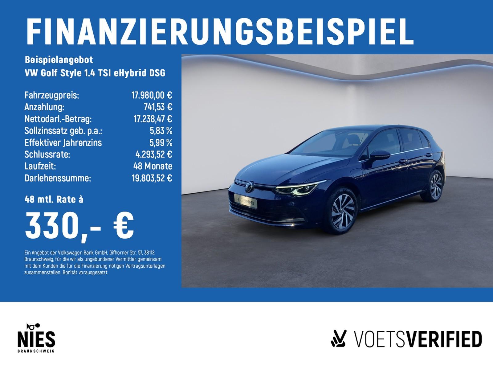 Volkswagen Golf Style 1.4 TSI eHybrid DSG PDC+LED