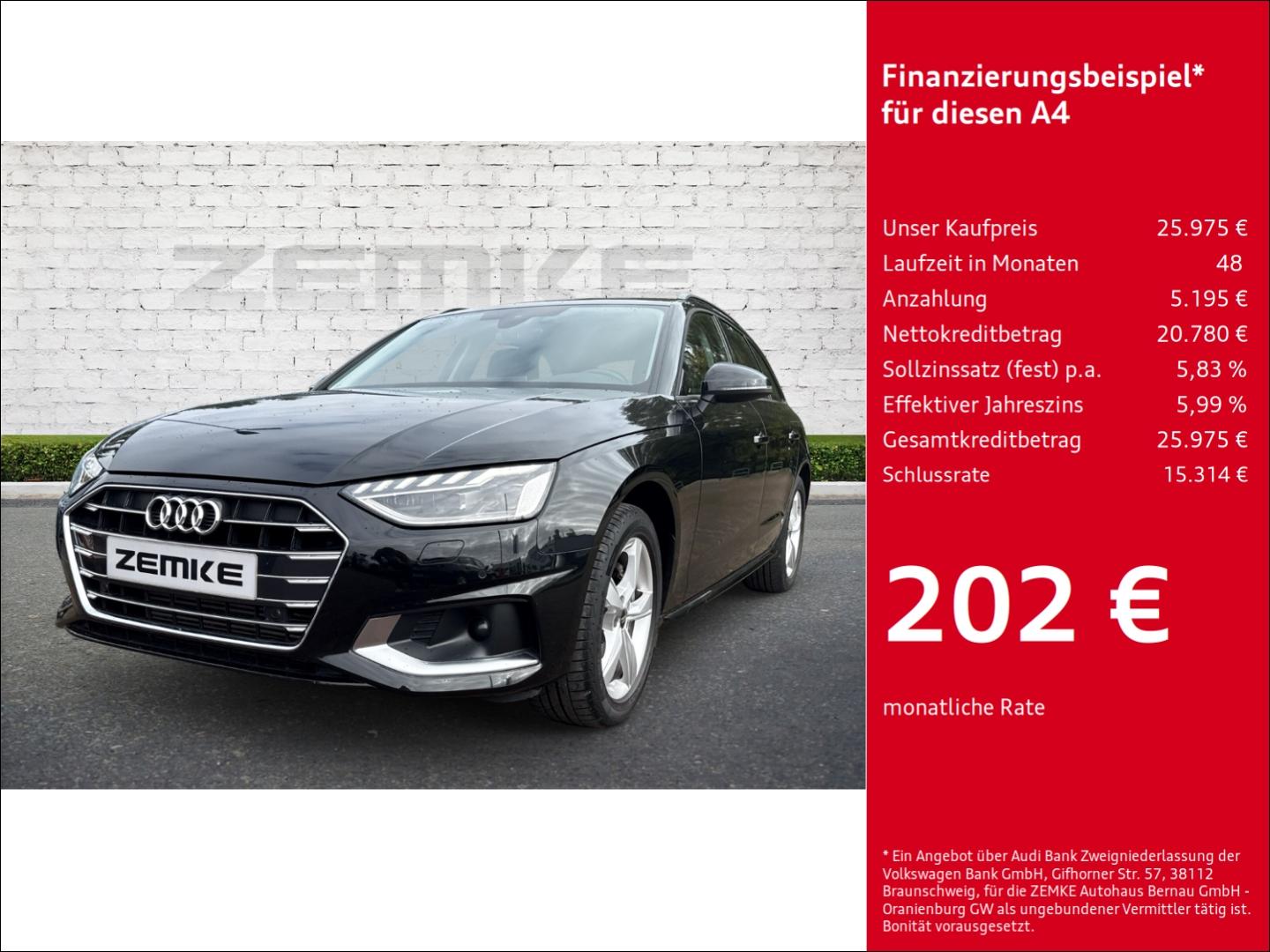 Audi A4 Avant 40 TFSI S tronic advanced Navi Digitale