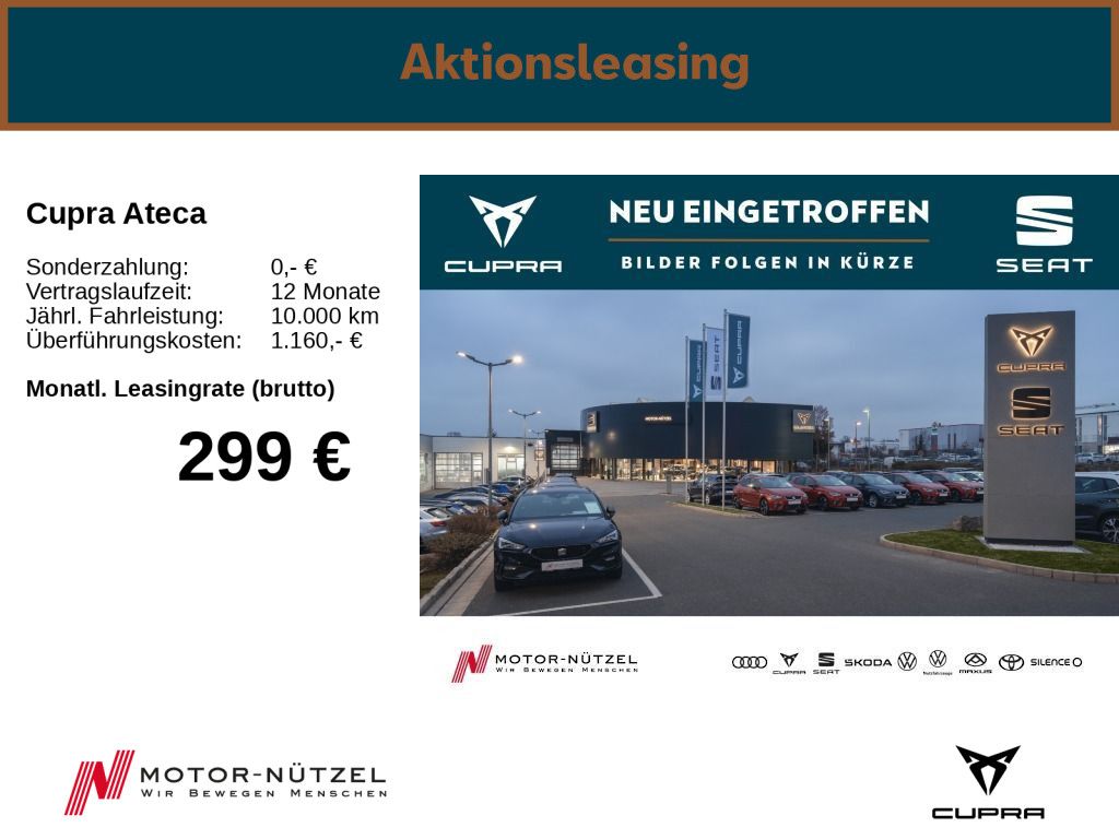 Cupra Ateca 190PS/ AHK/ SHZ/ PANO/ Fahrassistenz-Paket