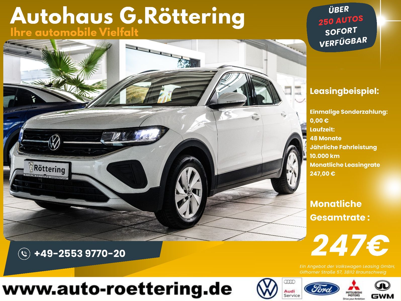 Fahrzeugabbildung Volkswagen T-Cross 1.0 TSI 85 kW Life +LED +ACC +Allwetter