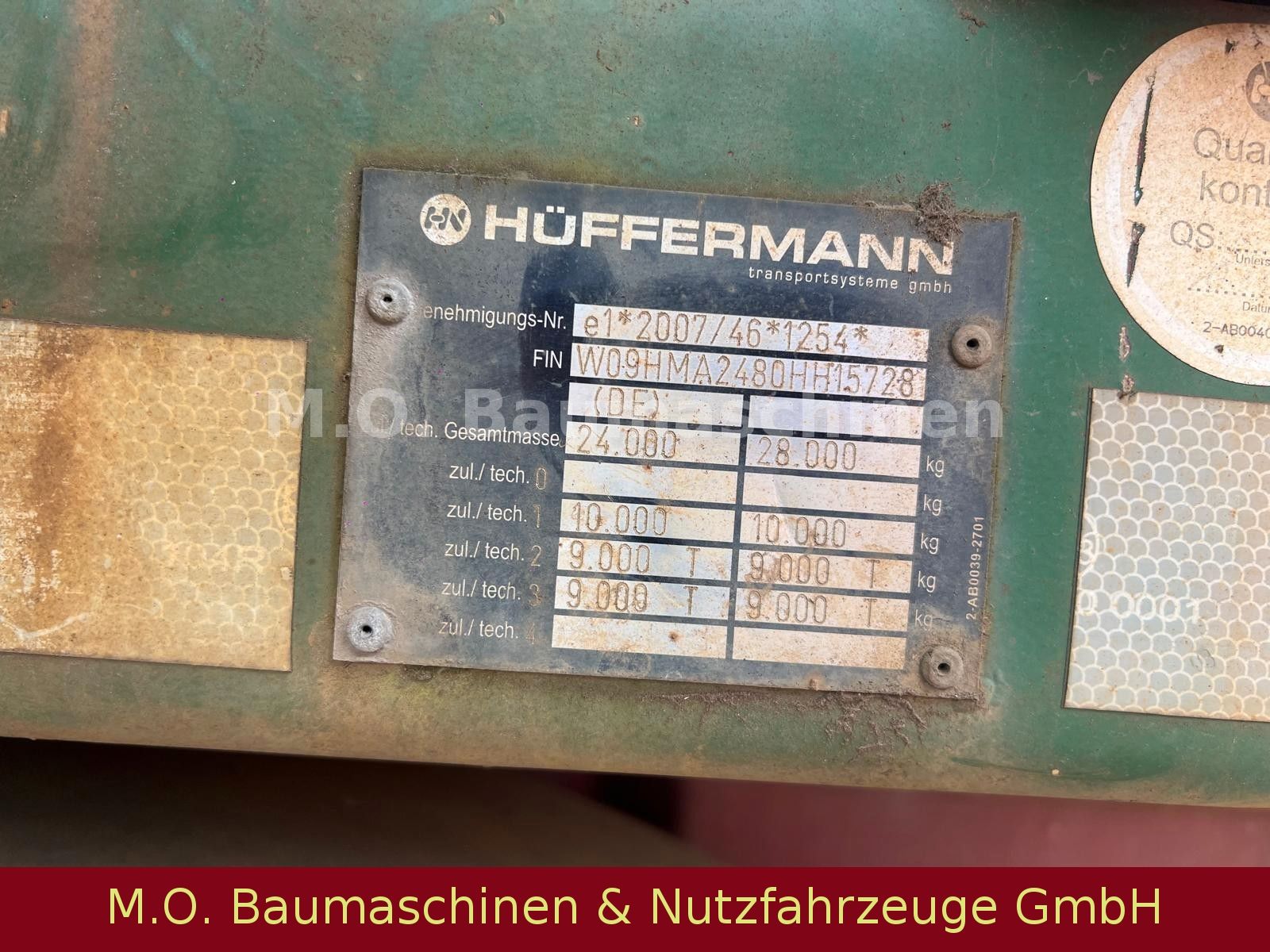 Fahrzeugabbildung Hüffermann HMA 24.80 / Muldenanhänger / 24t