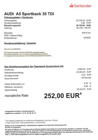 Fahrzeugabbildung Audi A5 Sportback 35 TDI >AUT/LEDER/NAV/KAM/SHZ<