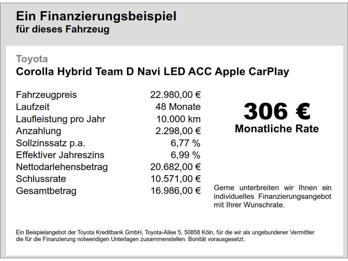 Toyota Corolla Hybrid Team D Navi LED ACC Apple CarPlay imagem 2