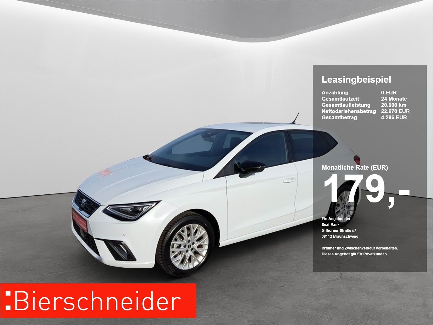 Seat Ibiza 1.0 TSI DSG FR ab 136.- EUR mtl. 990.- Anz