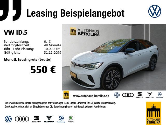 Vorschaubild: VW ID.5 GTX *PANO*IQ-MATRIX*AR-HuD*360°*ACC*SHZ* (Fahrzeug-Nr. H06277)