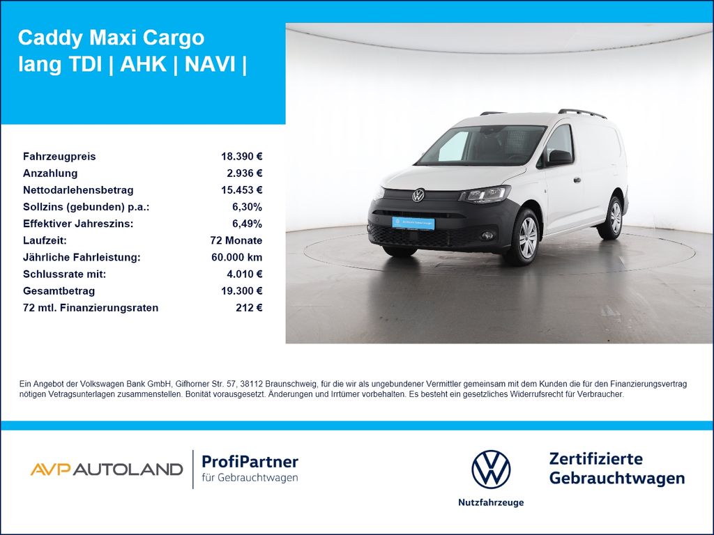 Volkswagen Caddy Maxi Cargo lang TDI | AHK | NAVI |
