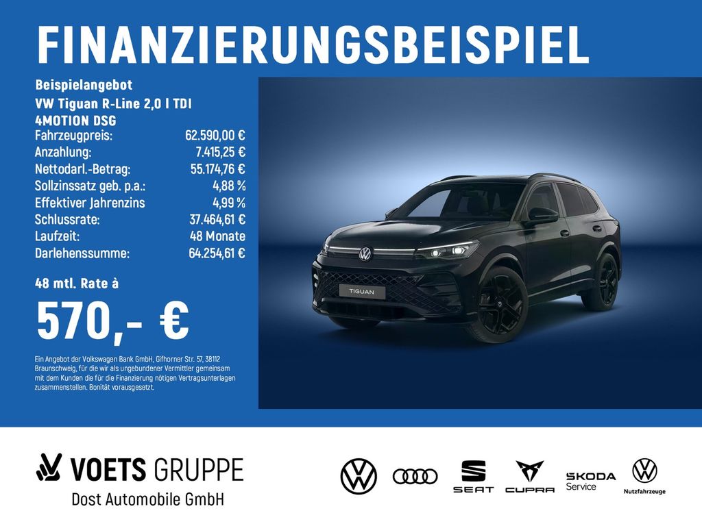 Tiguan R-Line 2,0 l TDI 4MOTION DSG PANO+AHK+WKR