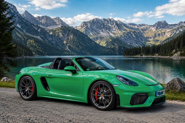 PORSCHE 718 Spyder Cabrio pythongrün, wenig km, 1. Hd 