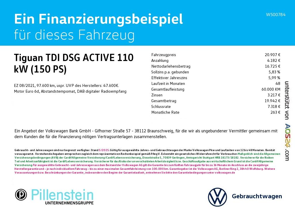 Volkswagen Tiguan TDI DSG ACTIVE NAVI+AHK+LED+KAM+18"