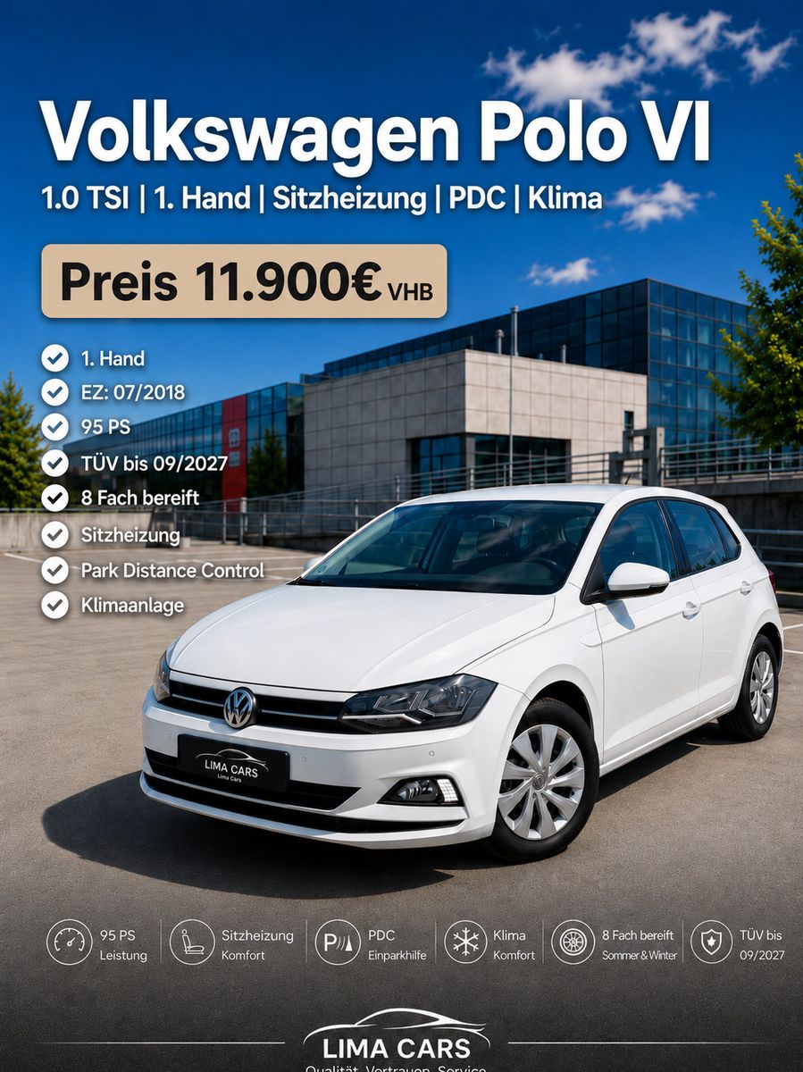 VW 1.0 Polo VI  |1. Hand | Sitzheizung |  PDC | TÜV