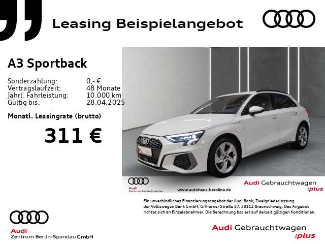 Audi A3 Sportback 40 TFSIe S Line S tro.*NAV+*LED+*