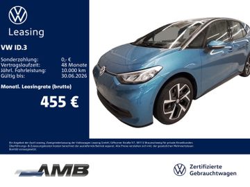 Volkswagen Leasingangebot: Volkswagen ID.3 Pure LED/ACC/Nav/Sitzhz/RFK/bis1.2031Garant
