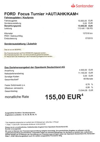 Fahrzeugabbildung Ford Focus 2,0 EcoBlue Turnier >AHK/Standheiz/PANO