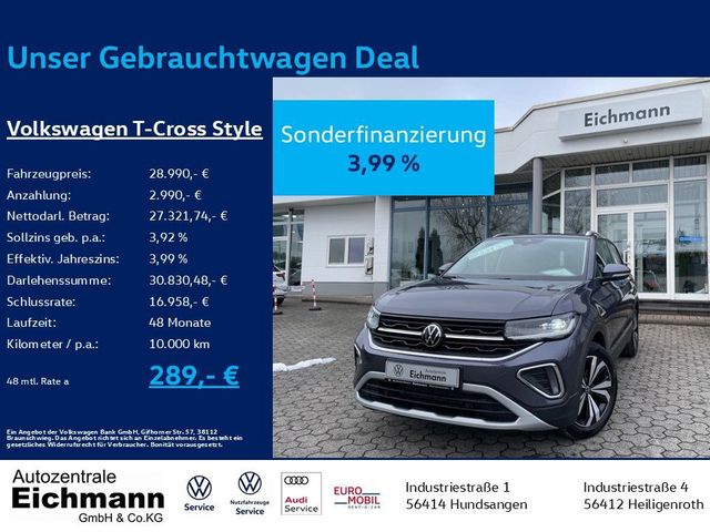 Volkswagen T-Cross Style 1.0 TSI+DSG+MATRIX-LED+NAVI+ACC+RF