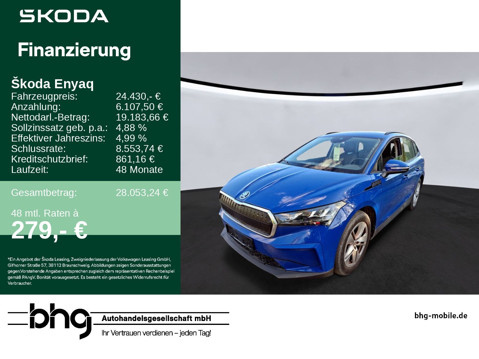 Skoda Enyaq 2023, Automāts, SUV/Apvidus, Zils — Latvijā