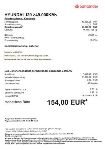 Fahrzeugabbildung Hyundai i20 YES! >49.000KM/Sitzheiz/Kamera/Einparkhilfe<
