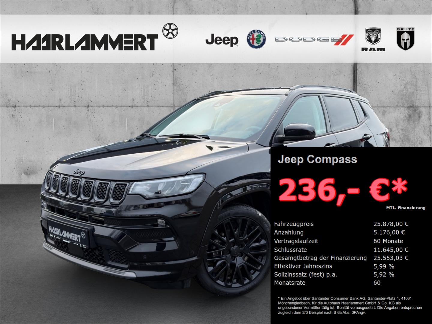 Jeep Compass S +LEDER+SHZ+ACC+CARPLAY+LED+EL.HECKKLAP