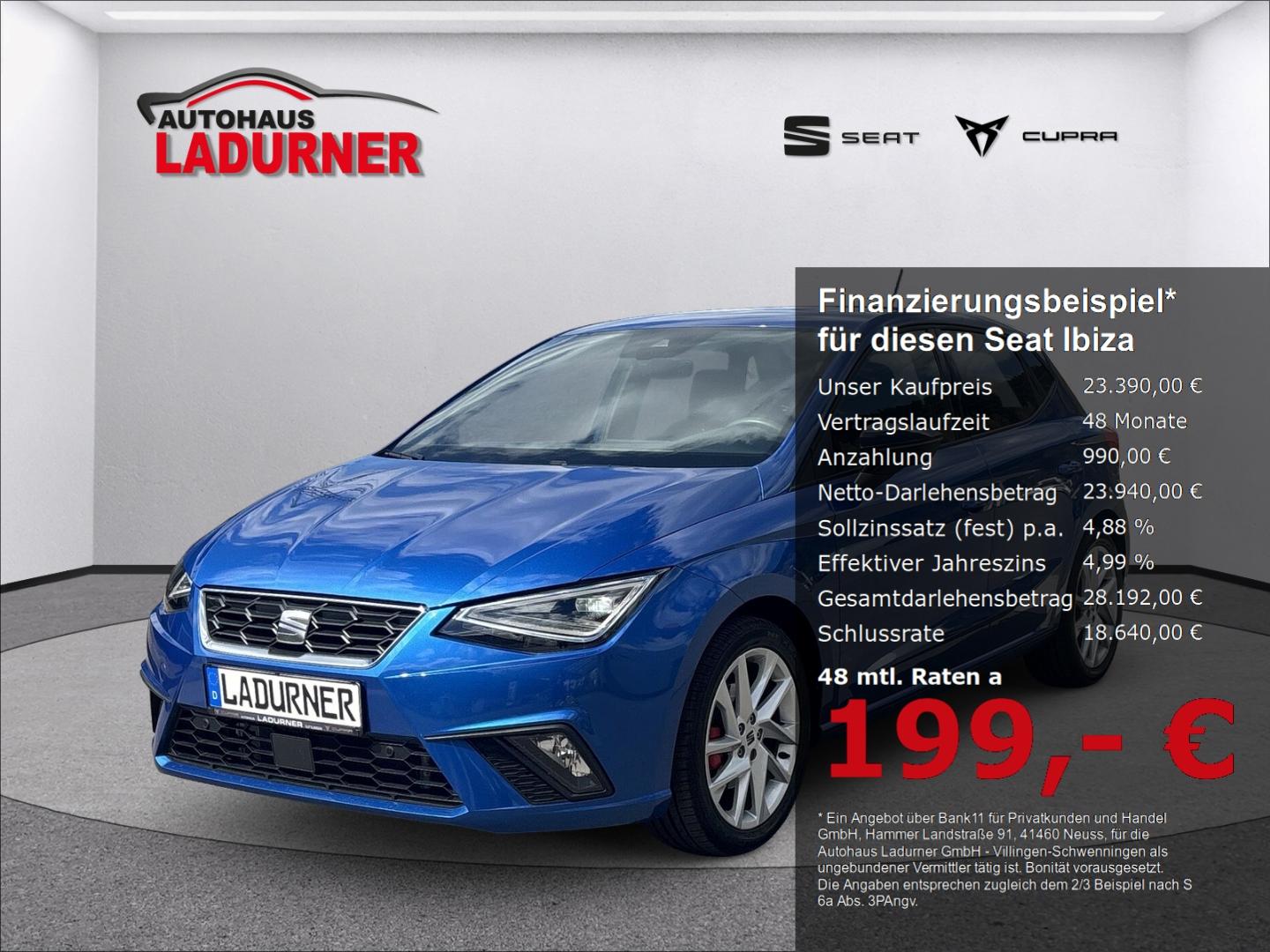 Seat Ibiza FR 1,0TSI DSG *LED+NAVI+KAMERA+PDC*199€mtl