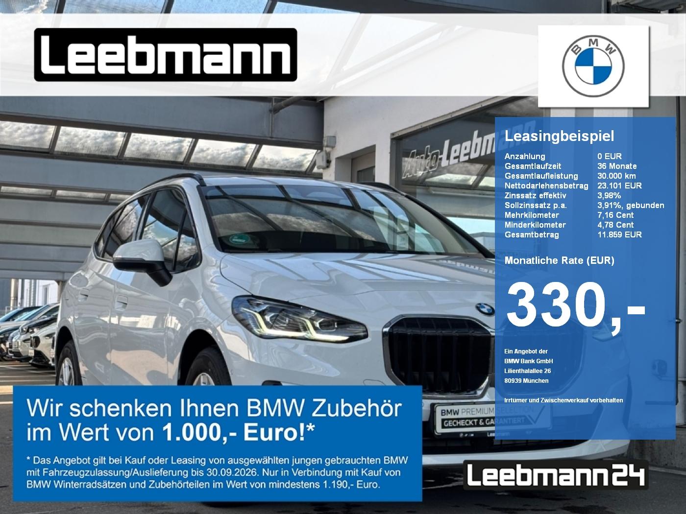 BMW 218d Active Tourer DrivAssi Finanzierung ab 0,99