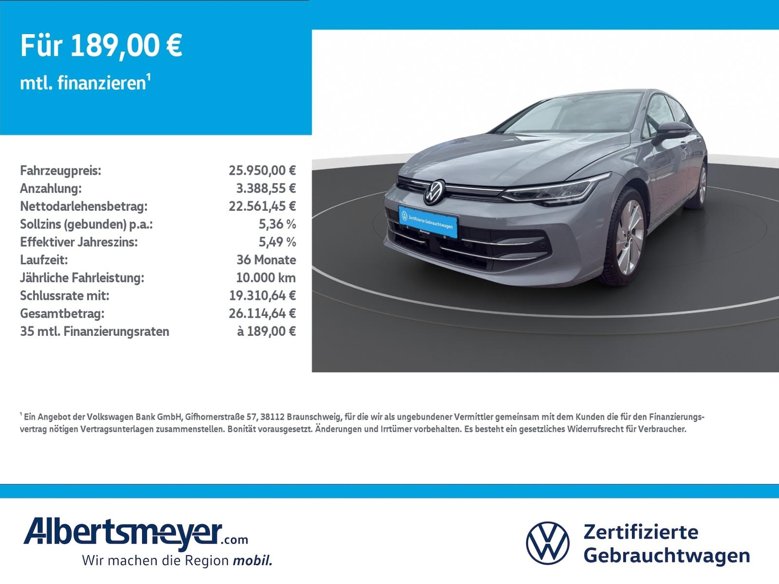 Volkswagen Golf VIII 1.5 TSI GOAL +NAVI+KAMERA+LED+KLIMA+LM