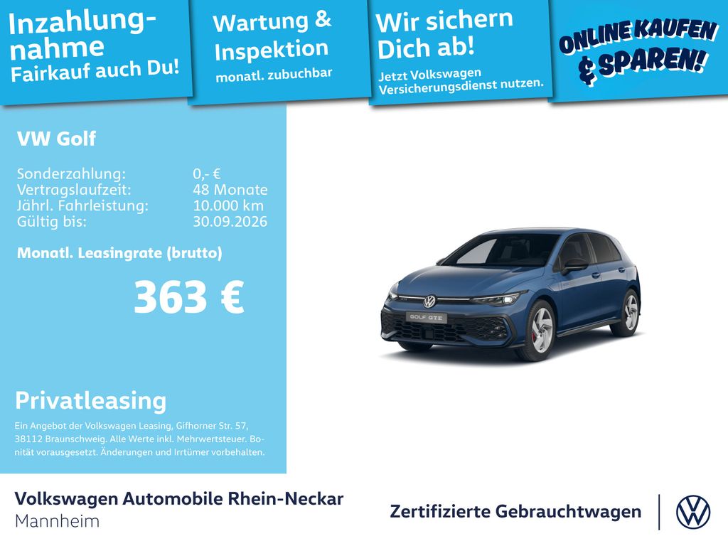 Golf VIII 1.5 GTE DSG GAR 2030 Navi Kamera LED U