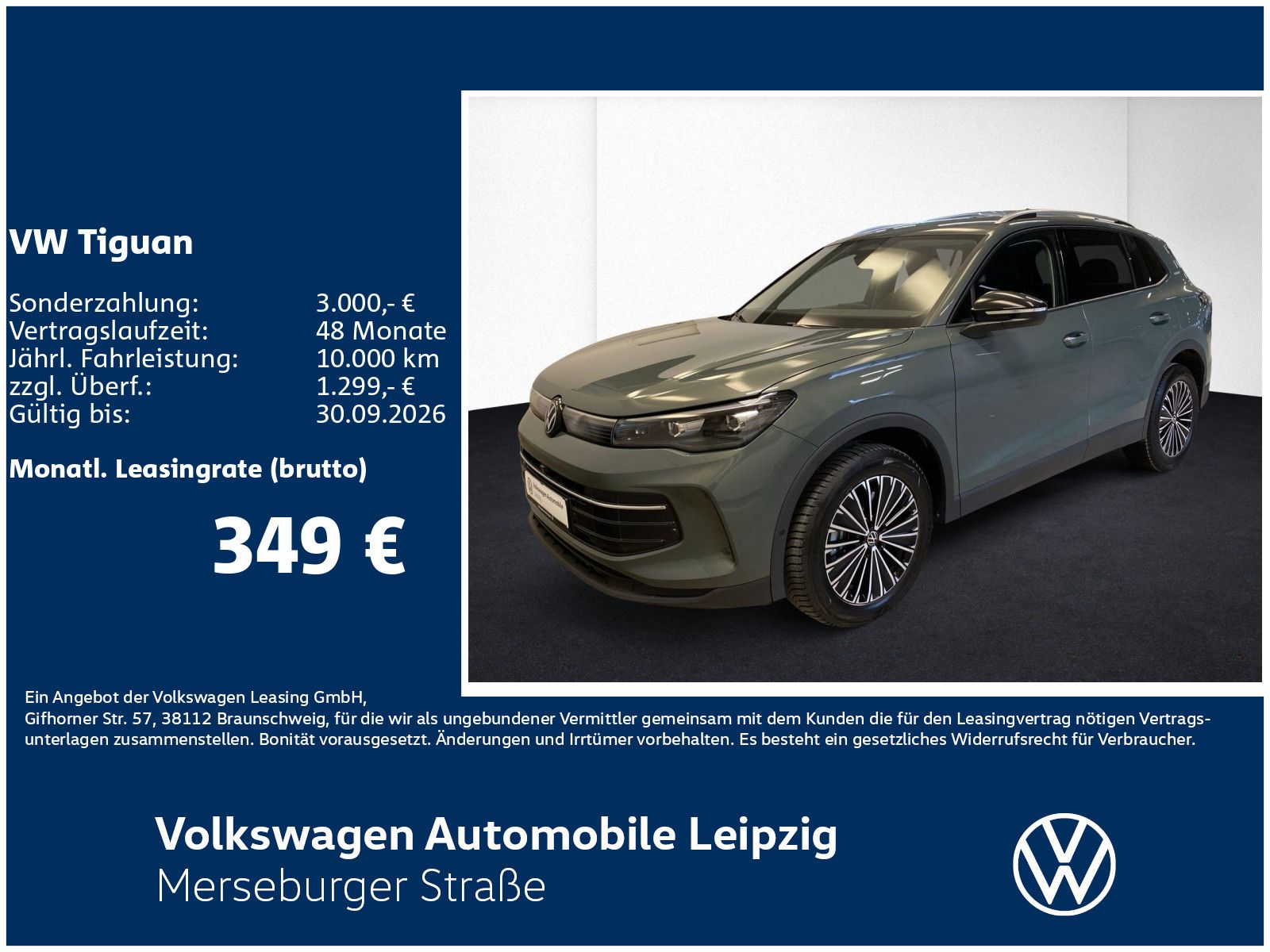 Volkswagen Tiguan ENERGY TDI 110kW DSG Preisvorteil 10054 €