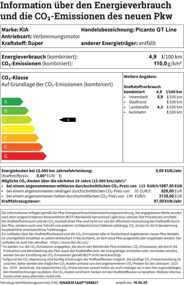 Fahrzeugabbildung Kia PICANTO GT Line