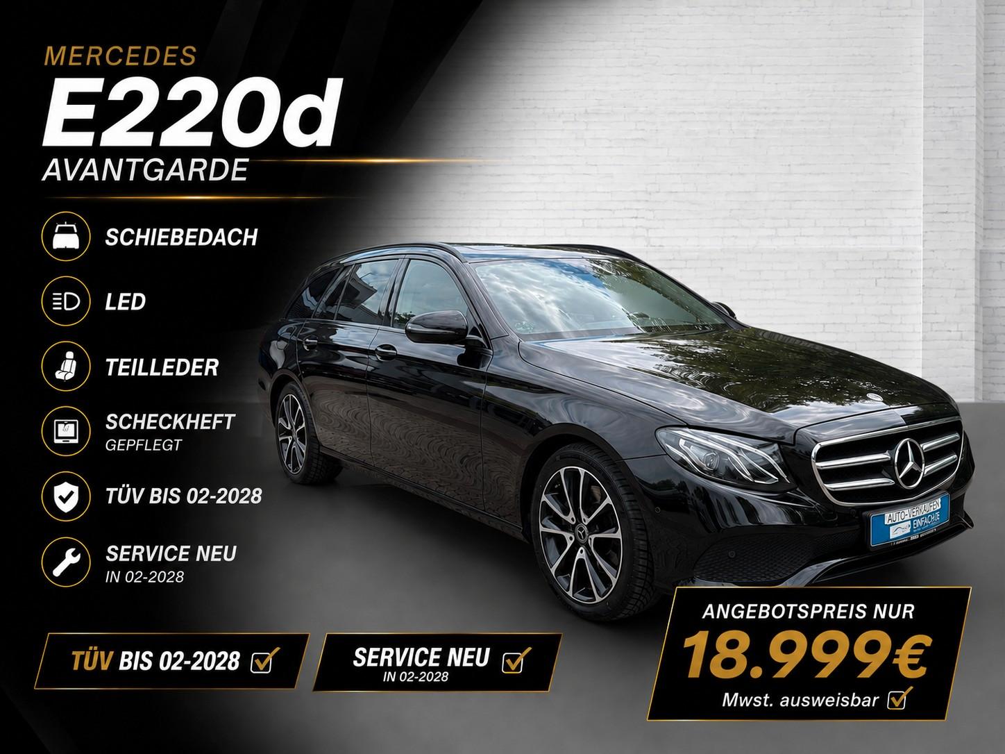 Mercedes-Benz E 220d T, SH,Aut,SH,2H,LED,SD,MwSt,TÜV 2/28