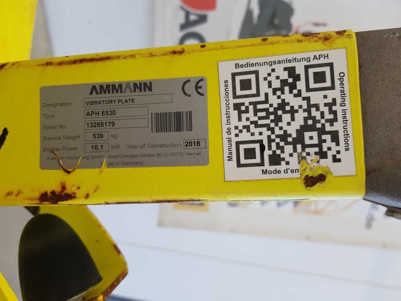 Fahrzeugabbildung Ammann APH 6530 Rüttelplatte / 539kg / 2018 / Diesel