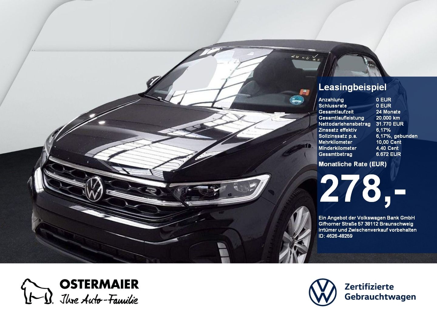 Volkswagen T-Roc Cabriolet R-LINE BLACK 1.5TSI 150PS DSG NP