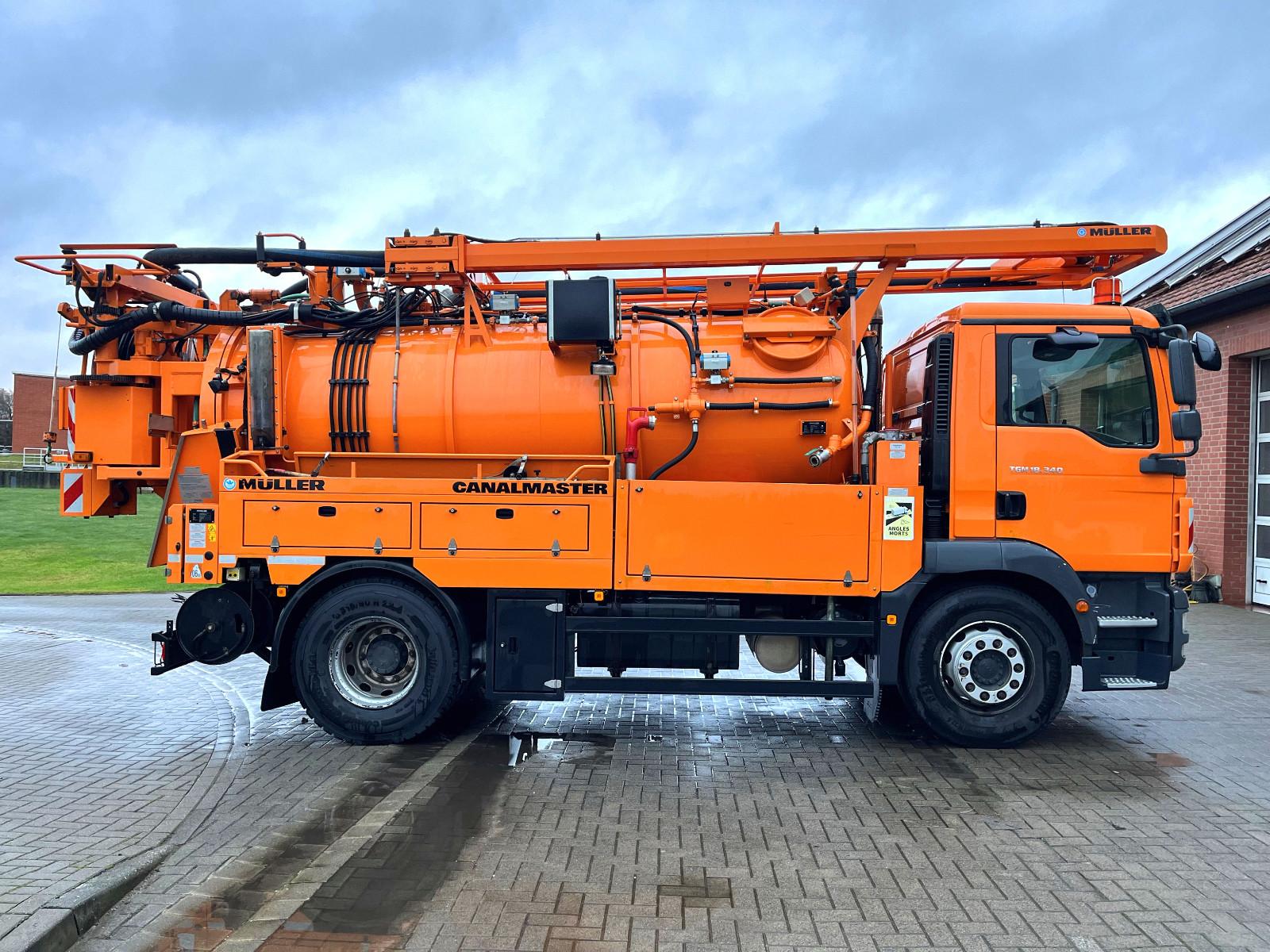 MAN TGM 18.340 4x2 Müller 8m³ HD-KOMBI Saug u.Spül