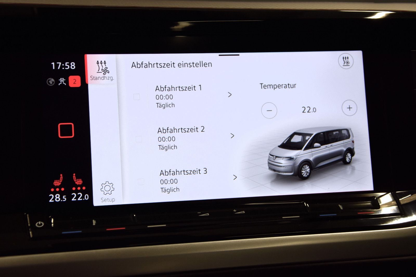 Fahrzeugabbildung Volkswagen T7 Multivan BiCol. rot/schwarz Pano HuD ACC AHK