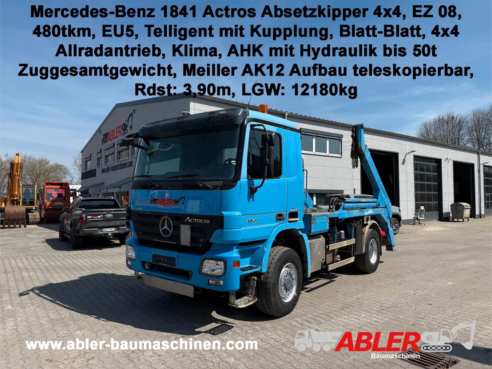 Mercedes-Benz 1841 Actros 4x4 Abestzkipper Meiller Klima AHK