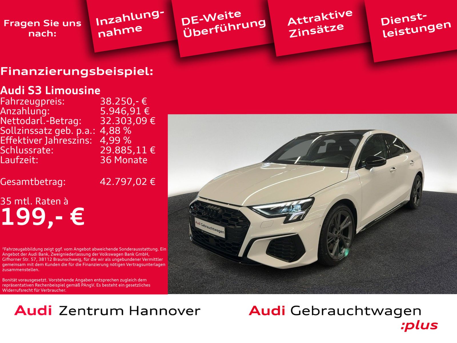 Audi S3 Limousine 2.0 TFSI quattro Navi ACC virtual L