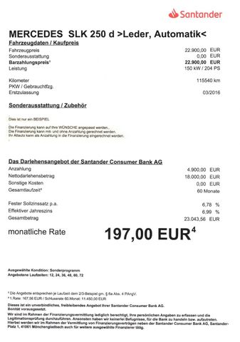 Fahrzeugabbildung Mercedes-Benz SLK 250 >LEDER, Automatik<