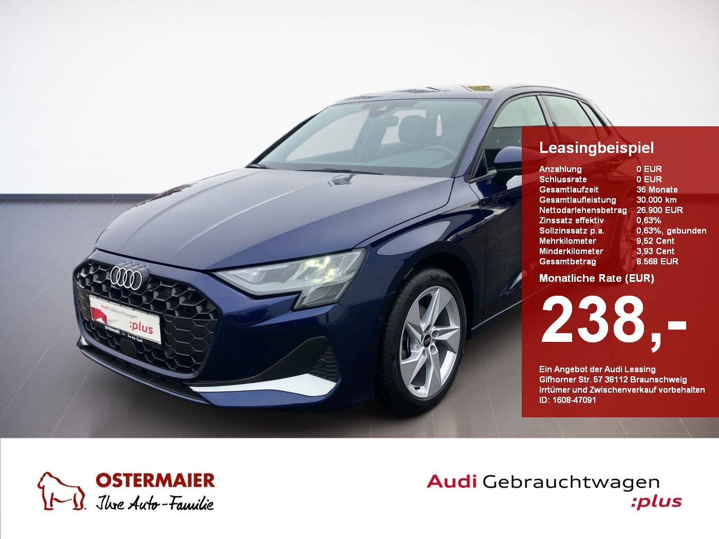 Audi A3 Sportback ADVANCED 30 TDI 116PS AHK.VIRTUAL.N