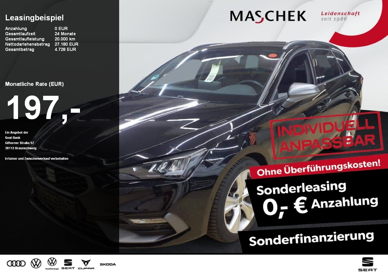 Seat Leon ST FR Sonderleasing 1.5 eTSI DSG Navi RearV