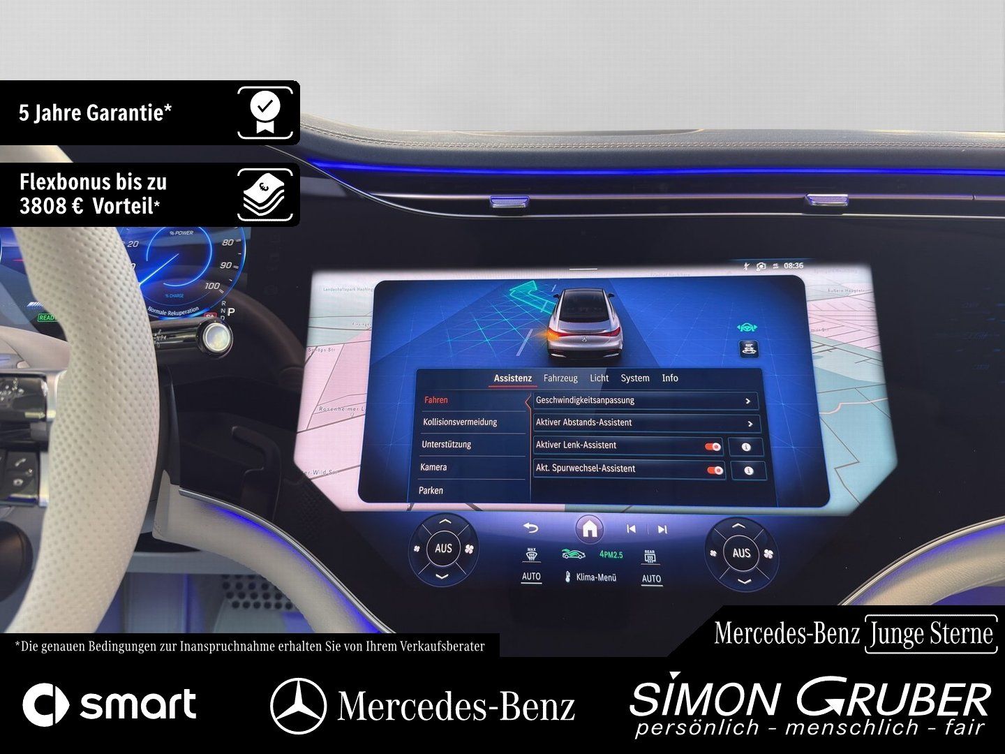 Fahrzeugabbildung Mercedes-Benz EQE 43 4M AMG Night Hyper Pano Carbon Nappa TV