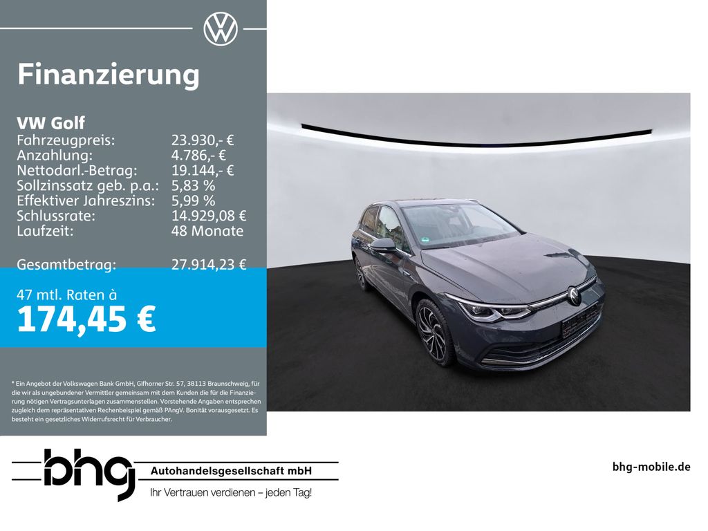 Golf 1.5 TSI Style Rückfahrkamera `Rear View`