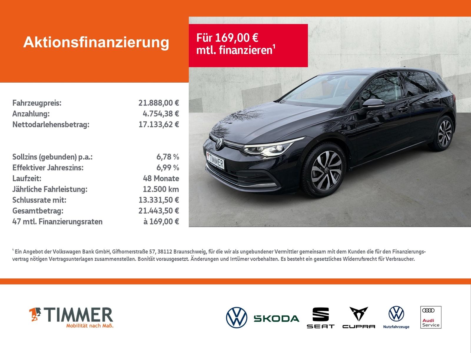 Volkswagen Golf VIII 1.5 TSI ACTIVE +LED +AHK +RKAM +ACC +N
