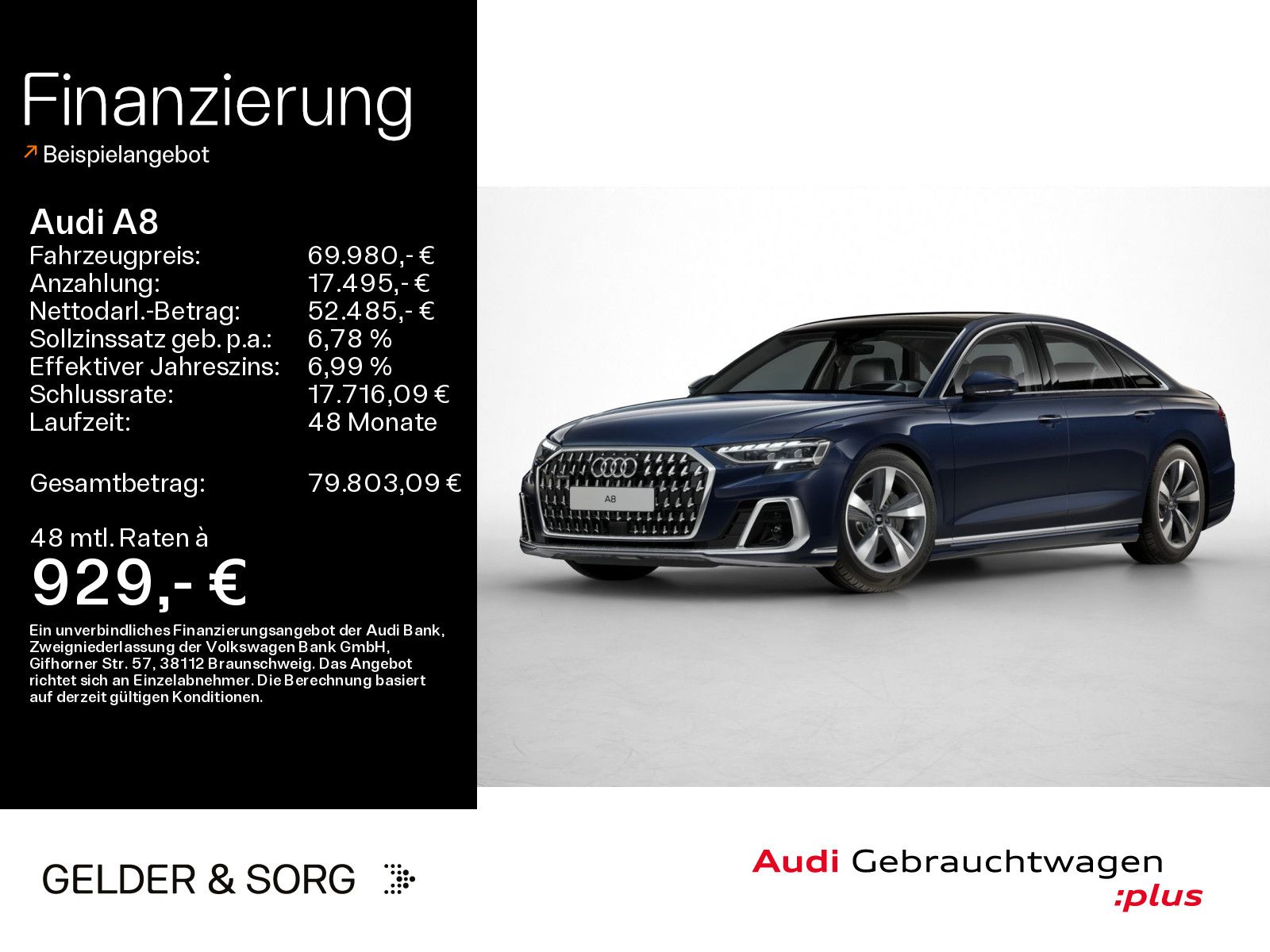 Audi A8 50 TDI qu. Nacht*Air*B&O*Pano*HuD*TV*Massage