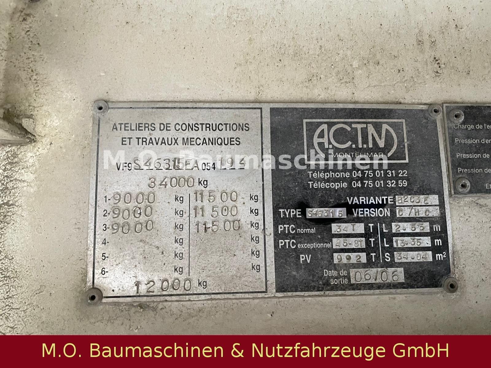 Fahrzeugabbildung Andere ACTM S38315CHC/ hydr. Rampen / Luftgefedert/34t